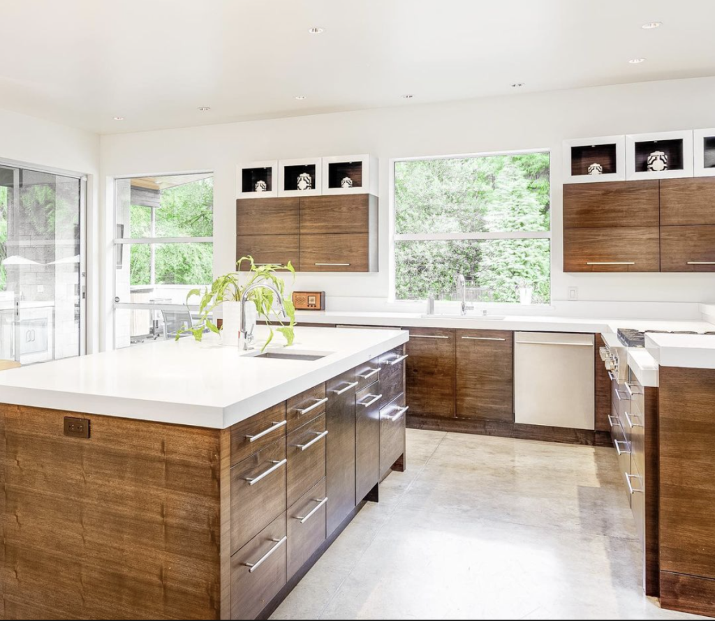 Modern custom kitchen in Langley crafted by Giovani Interior Millwork.